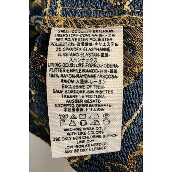 NWT FREE PEOPLE Say Yes Mini Jacquard Dress Sz 8 Green Blue Floral O Rings - Picture 6 of 6